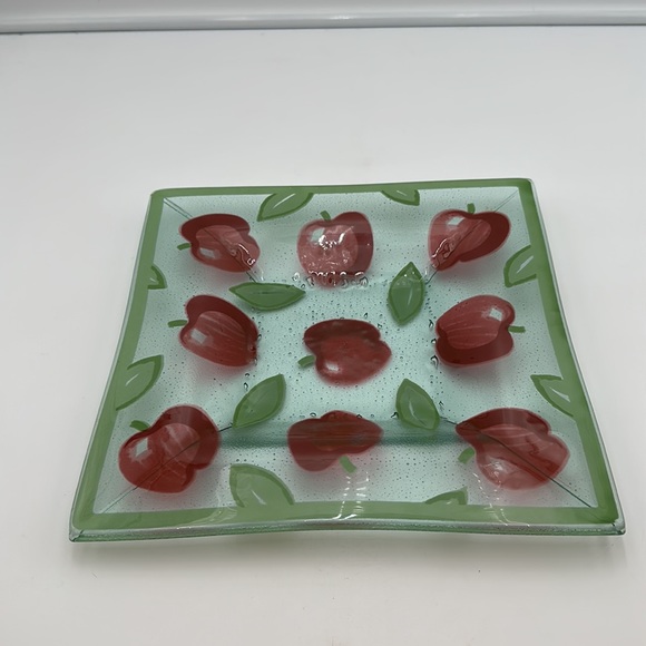 Vintage Blown Glass Red Apple Dish- - Picture 13 of 16